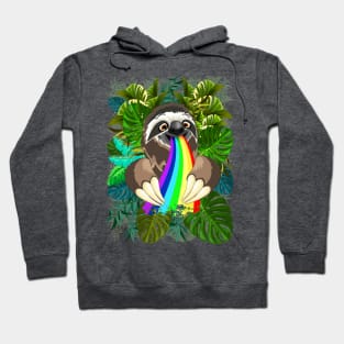 Sloth Spitting Rainbow Colors Hoodie